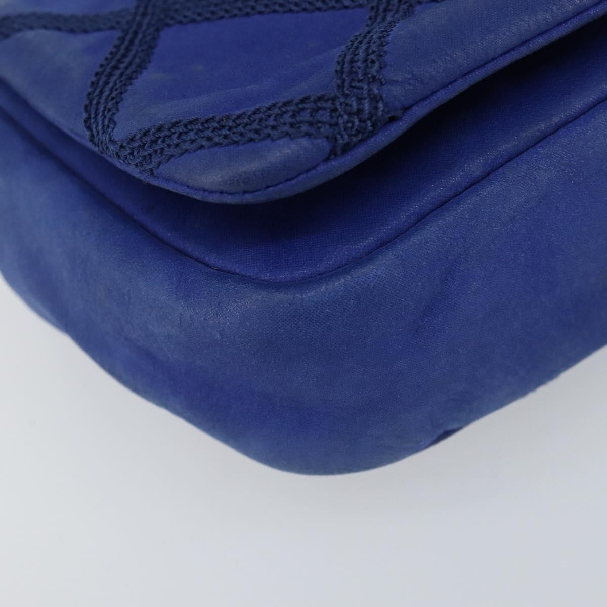 Chanel Diamond Stitch Chain Flap Bag Quilted Iridescent Calfskin Blue Leather Shoulder Bag Bag