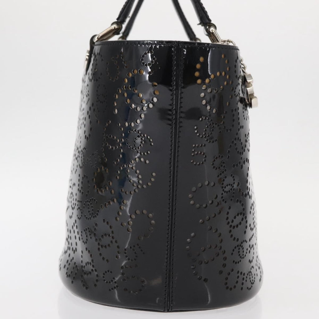 Chanel Cc No.5 Shopping Tote Perforated Patent Black Patent_Leather Tote Bag Bag