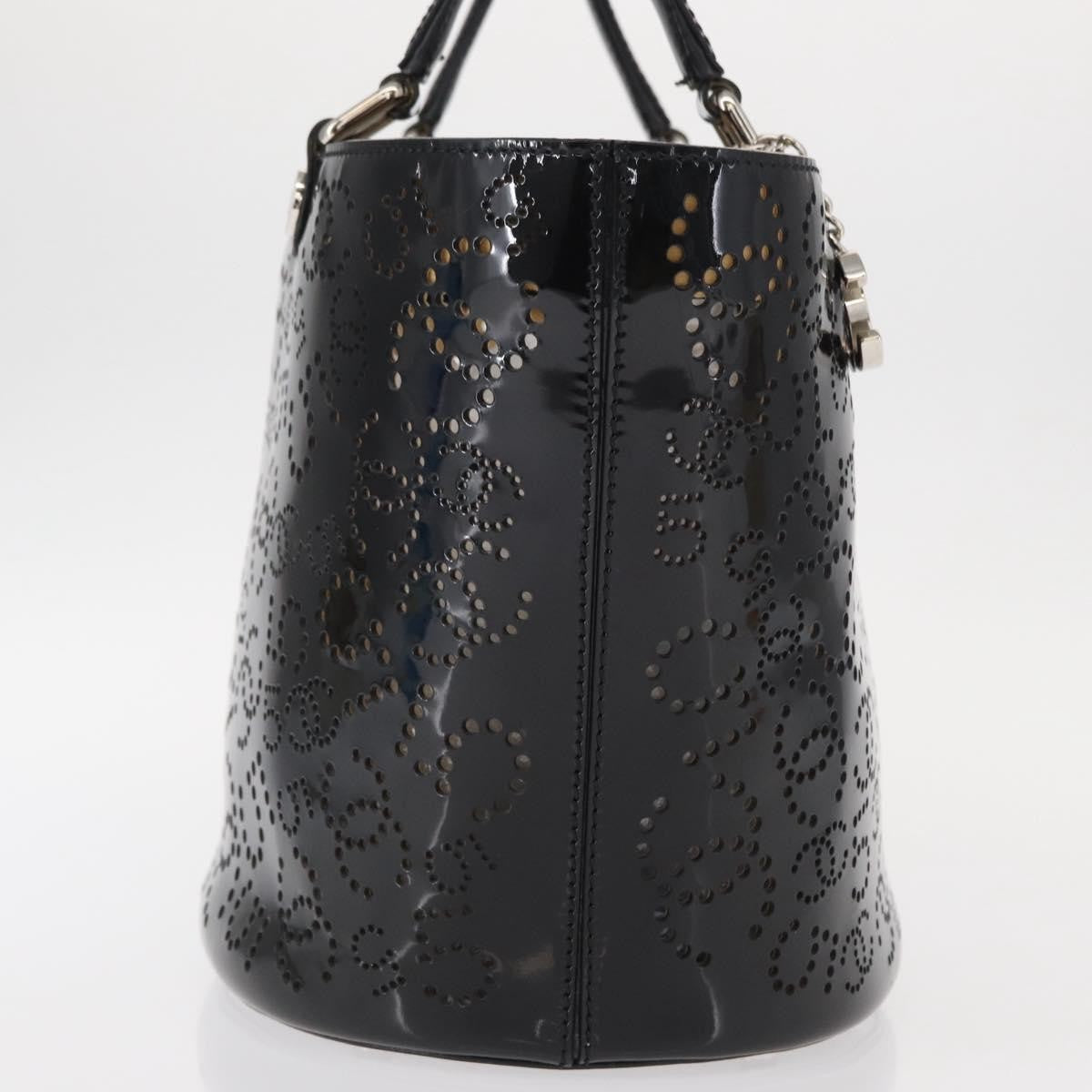 Chanel Cc No.5 Shopping Tote Perforated Patent Black Patent_Leather Tote Bag Bag