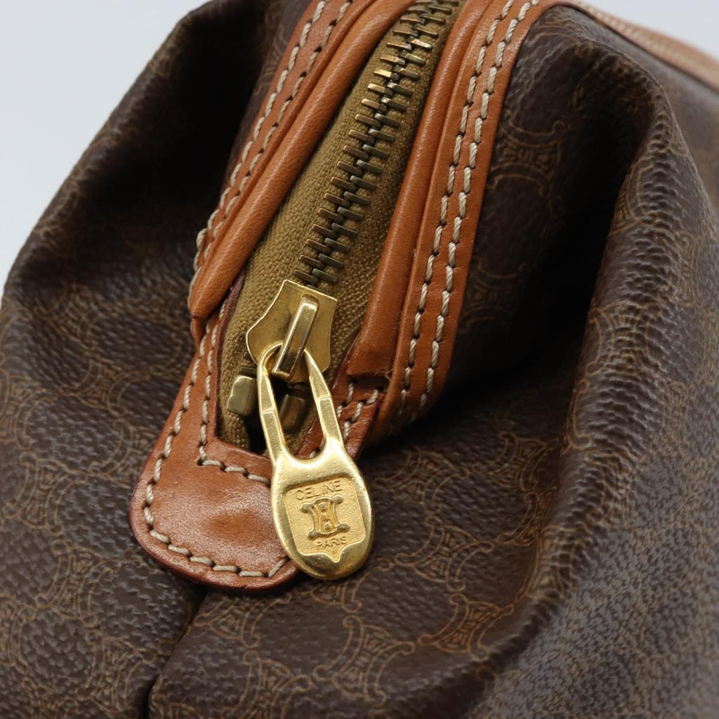 Celine Macadam Pochette Canvas And Leather Brown Canvas Clutche & Pouche Bag