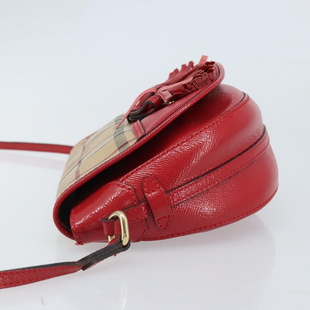Burberry Maydown Crossbody Bag Haymarket Coated Canvas And Leather Beige Canvas Shoulder Bag