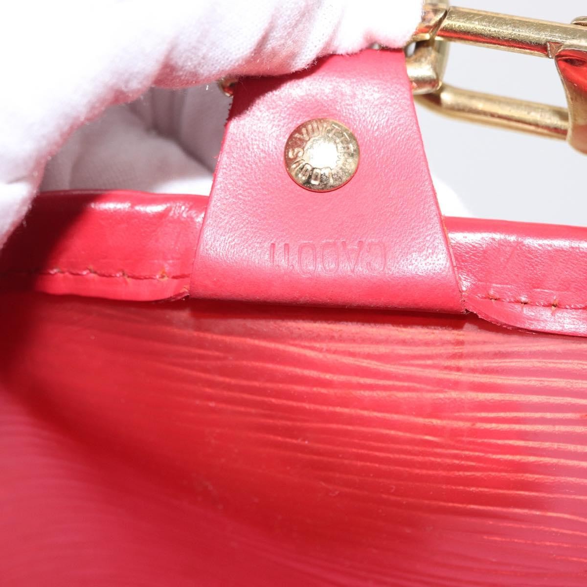 Louis Vuitton Plage Lagoon Bay Handbag Vinyl Epi Leather Red Plastic Tote Bag