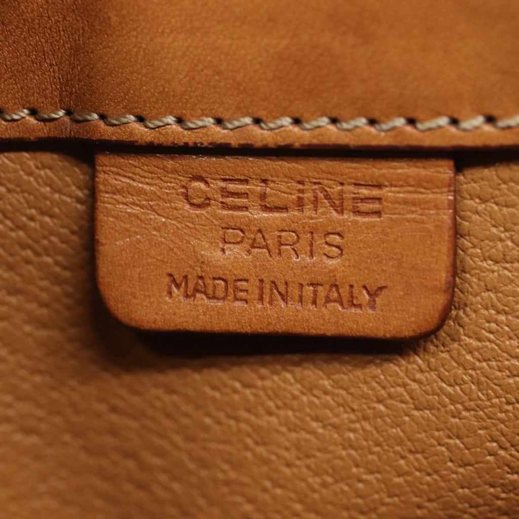 Celine Vintage Convertible Top Handle Bag Macadam Coated Canvas Beige Canvas Handbag