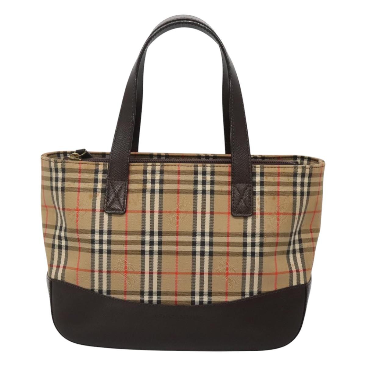 Burberry Nova Check Handbag Nova Check Canvas And Leather Beige Canvas Handbag