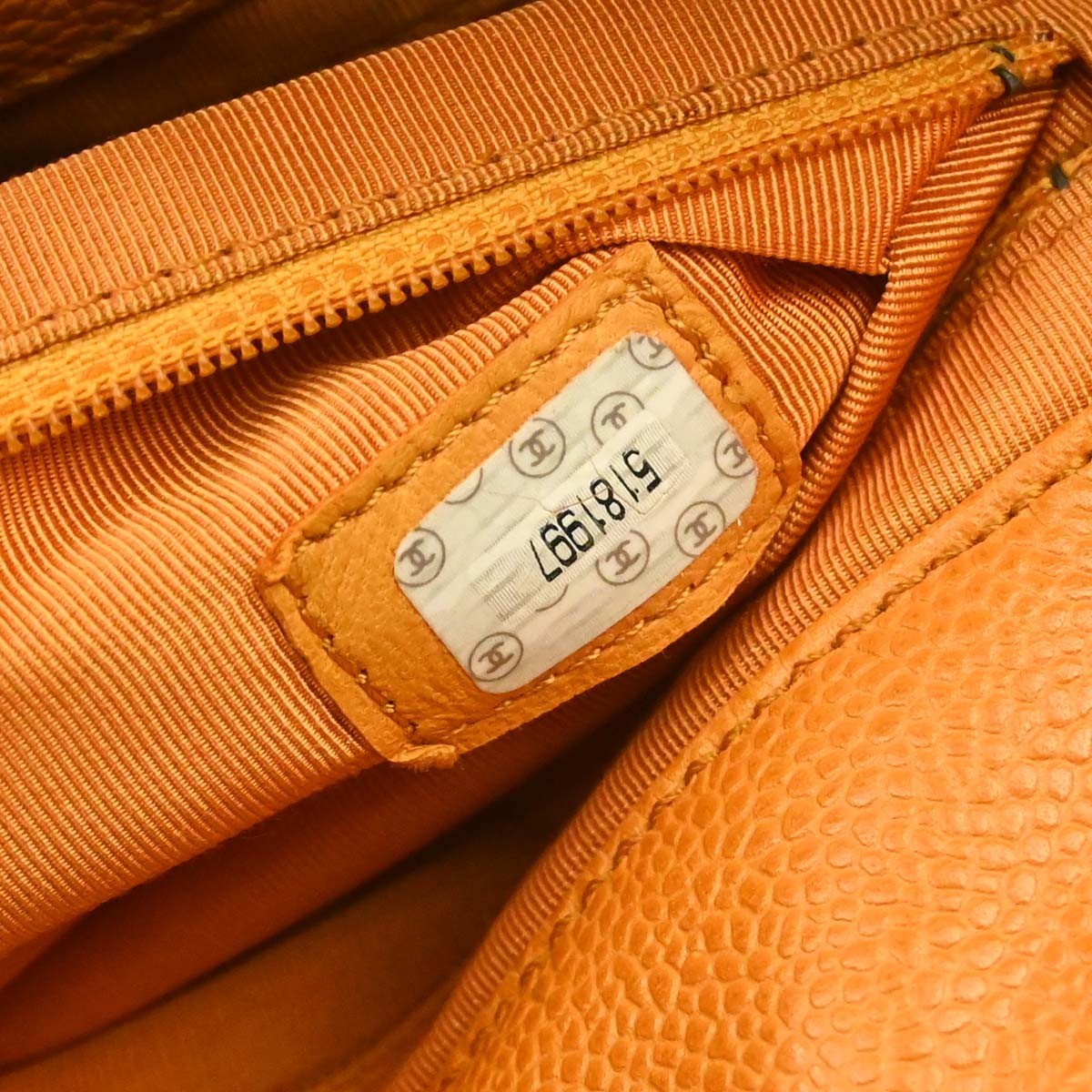 Chanel Vintage Front Pocket Shoulder Bag Leather Orange Leather Shoulder Bag Bag