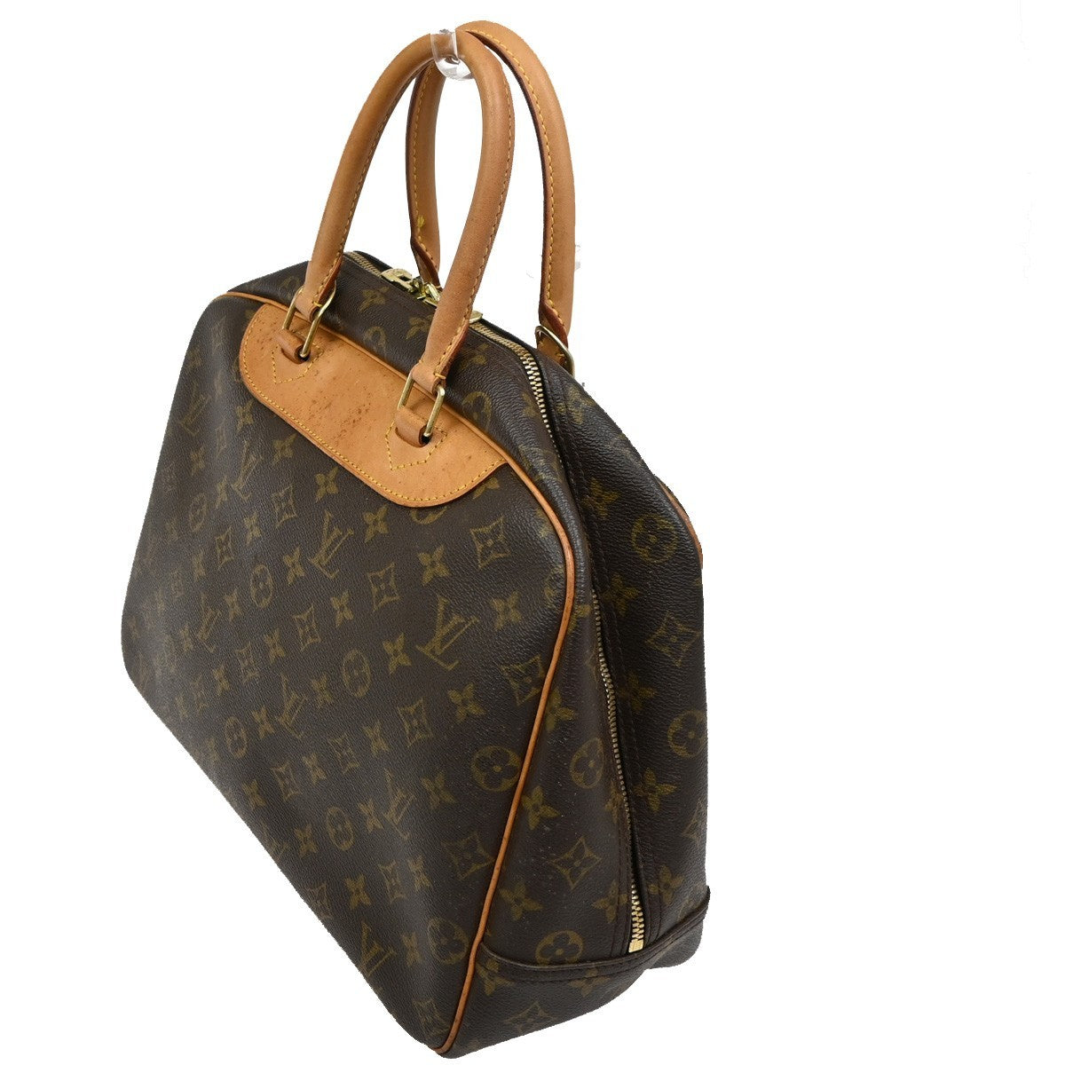 Louis Vuitton Deauville Handbag Monogram Canvas Brown Leather Handbag