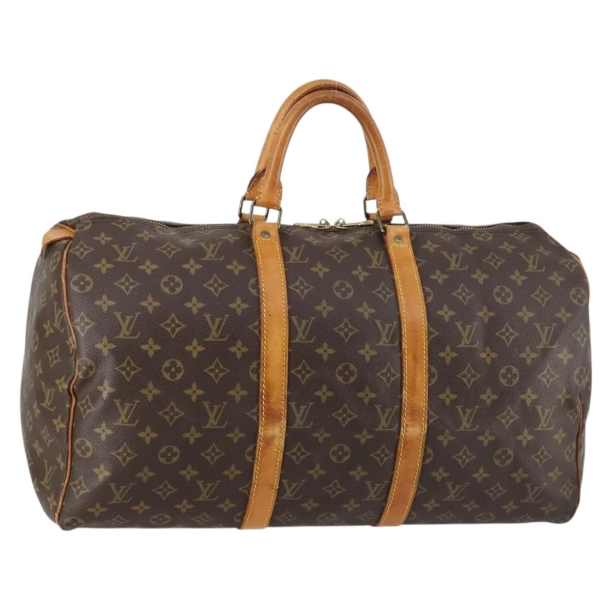 Louis Vuitton Keepall Bag Monogram Canvas Brown Canvas Travel Bag