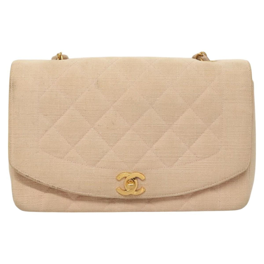 Chanel Vintage Diana Flap Bag Quilted Canvas Pink Canvas Shoulder Bag Bag
