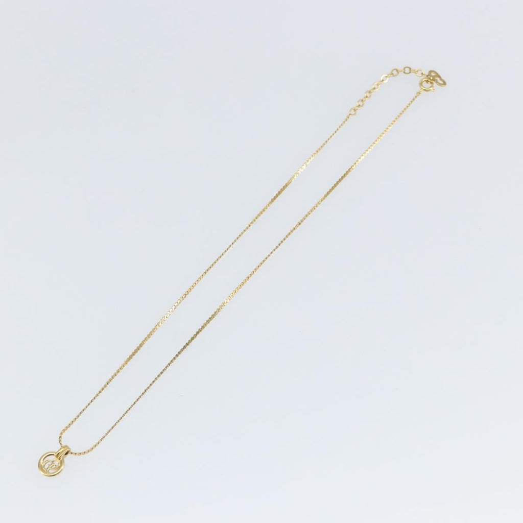 Christian Dior Cd Round Pendant Necklace Metal Gold Metal Necklace Jewelry (Pre-Owned)