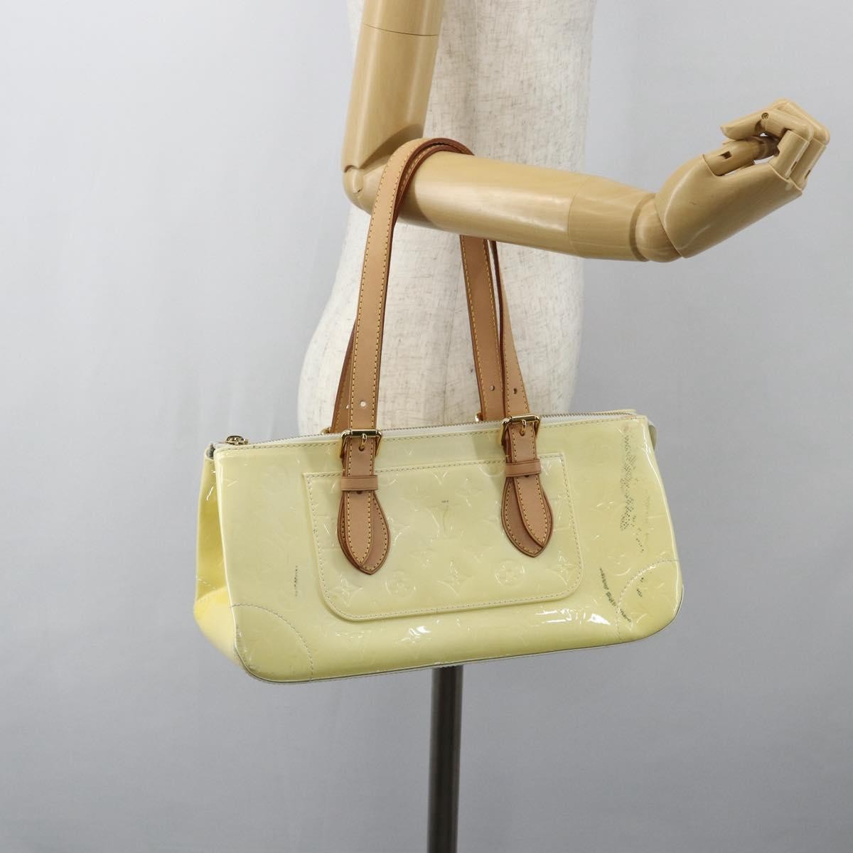 Louis Vuitton Rosewood Avenue Handbag Monogram Vernis Yellow Patent_Leather Handbag