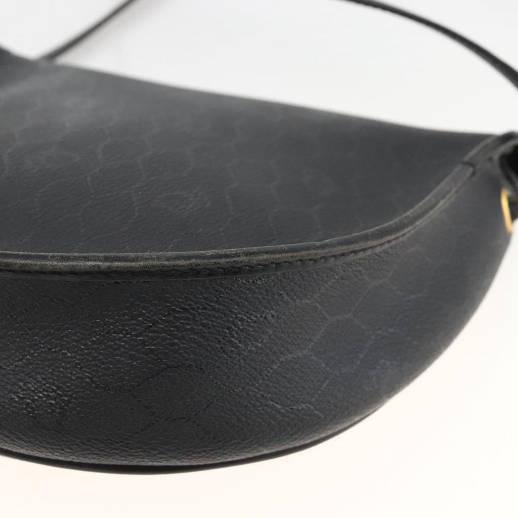Christian Dior Vintage Honeycomb Shoulder Bag Canvas And Leather Black Canvas Shoulder Bag Bag (Pre-Owned)
