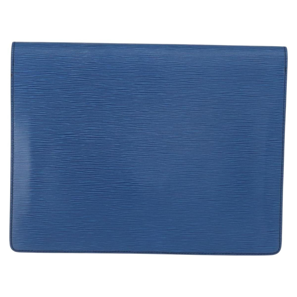 Louis Vuitton Porte-Documents Senateur Bag Epi Leather Blue Leather Clutche & Pouche Bag