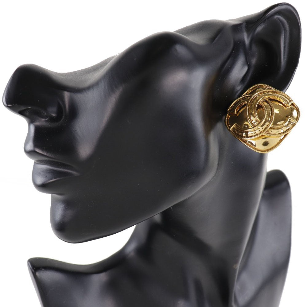 Chanel Vintage Cc Clip-On Earrings Metal Gold Gold_Plated Earrings Jewelry