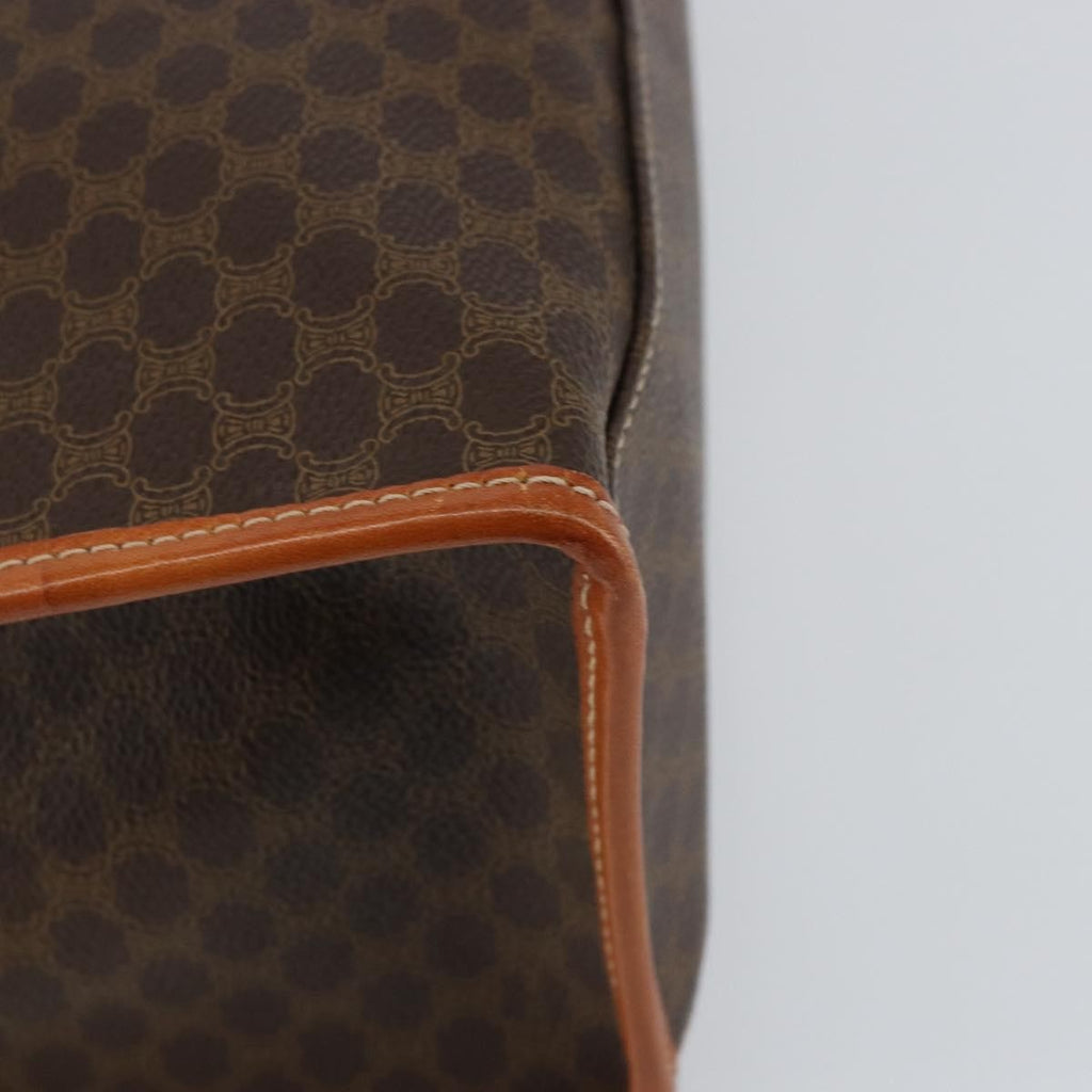 Celine Vintage Macadam Tote Bag Canvas And Leather Brown Canvas Tote Bag Bag