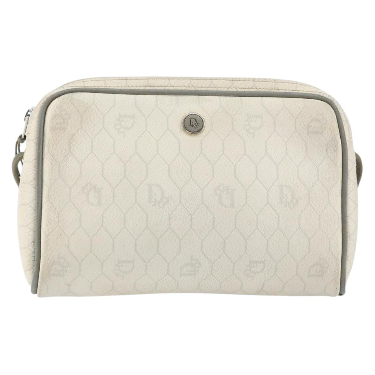 Christian Dior Vintage Honeycomb Shoulder Bag Canvas White Canvas Shoulder Bag Bag (Pre-Owned)