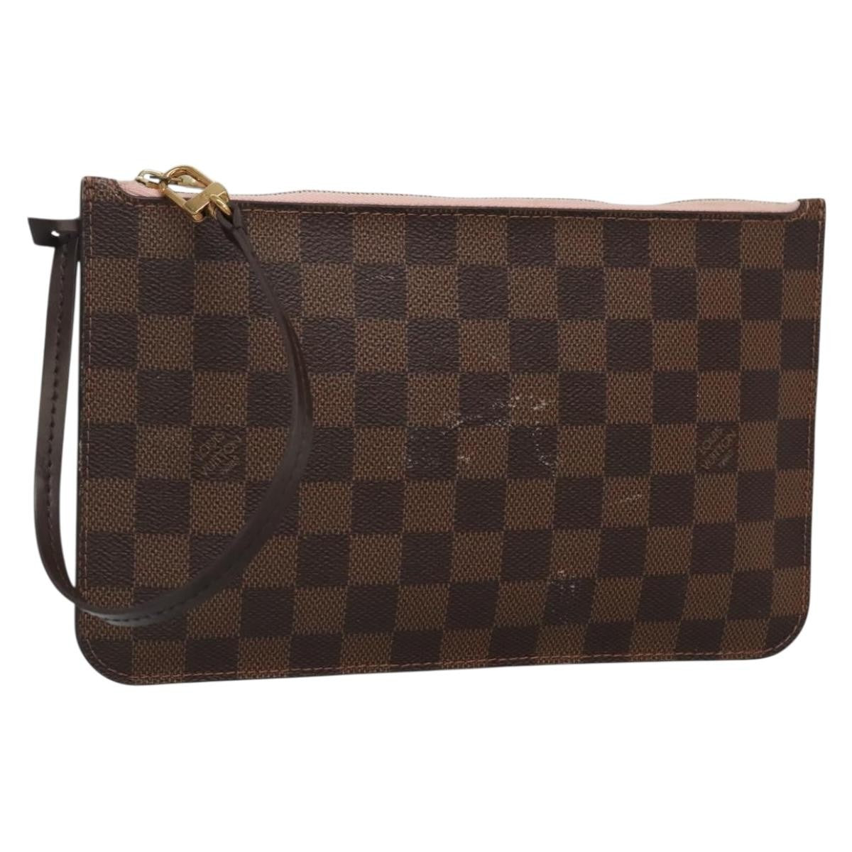 Louis Vuitton Neverfull Pochette Damier Brown Canvas Bag