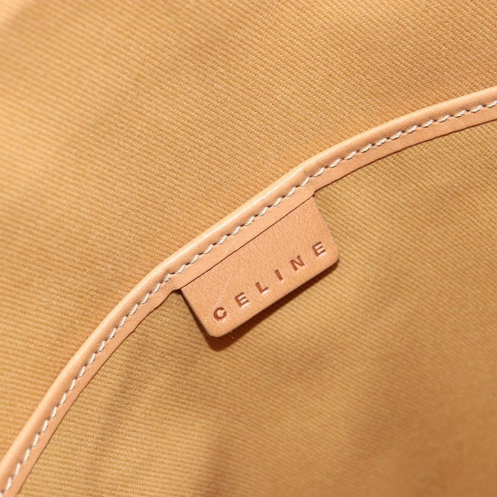 Celine Vintage Macadam Tote Bag Canvas And Leather Beige Canvas Tote Bag Bag
