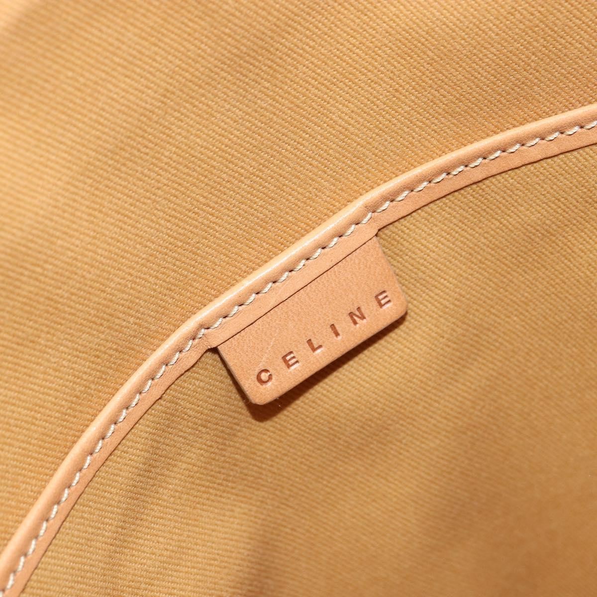 Celine Vintage Macadam Tote Bag Canvas And Leather Beige Canvas Tote Bag Bag