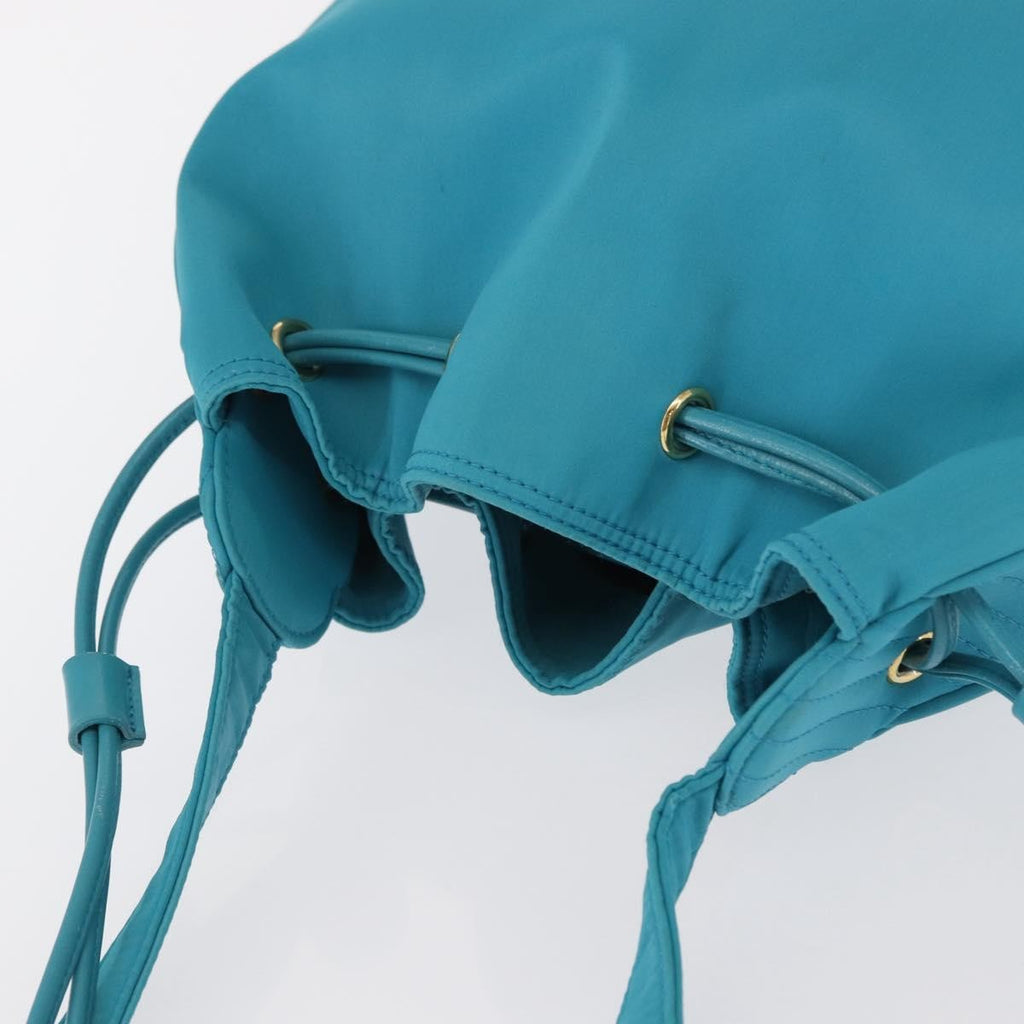 Saint Laurent Vintage Shoulder Bag Nylon Turquoise Nylon Shoulder Bag Bag (Pre-Owned)