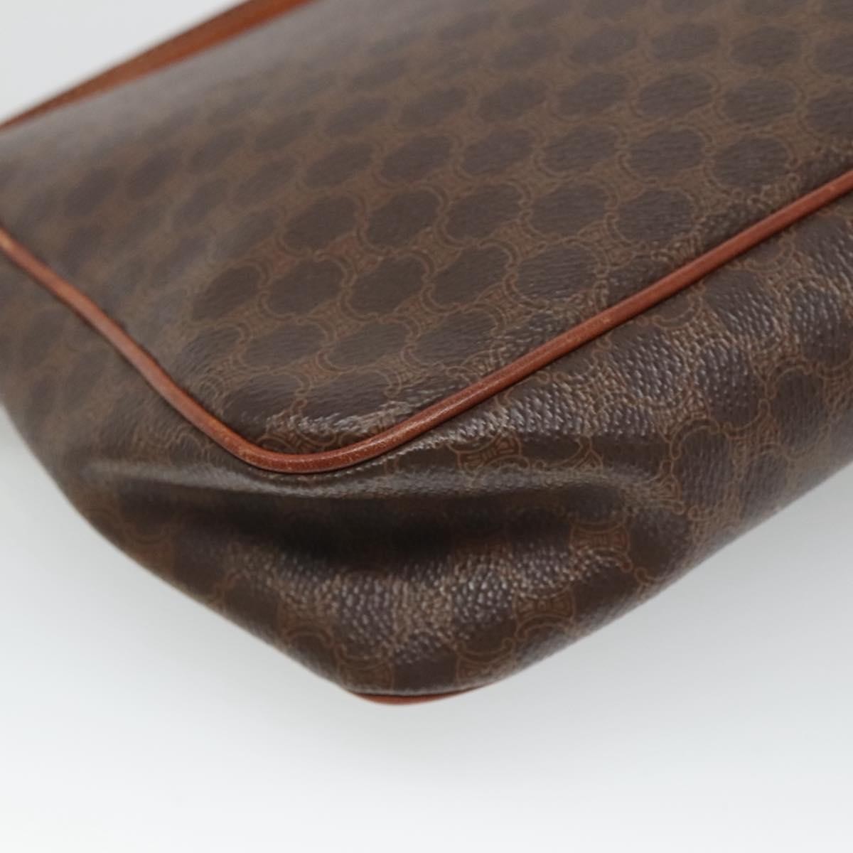 Celine Vintage Macadam Shoulder Bag Canvas Brown Canvas Shoulder Bag Bag