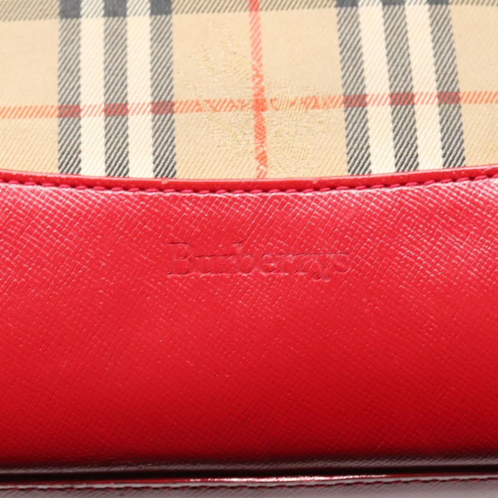Burberry Nova Check Tote Canvas And Leather Beige Canvas Tote Bag