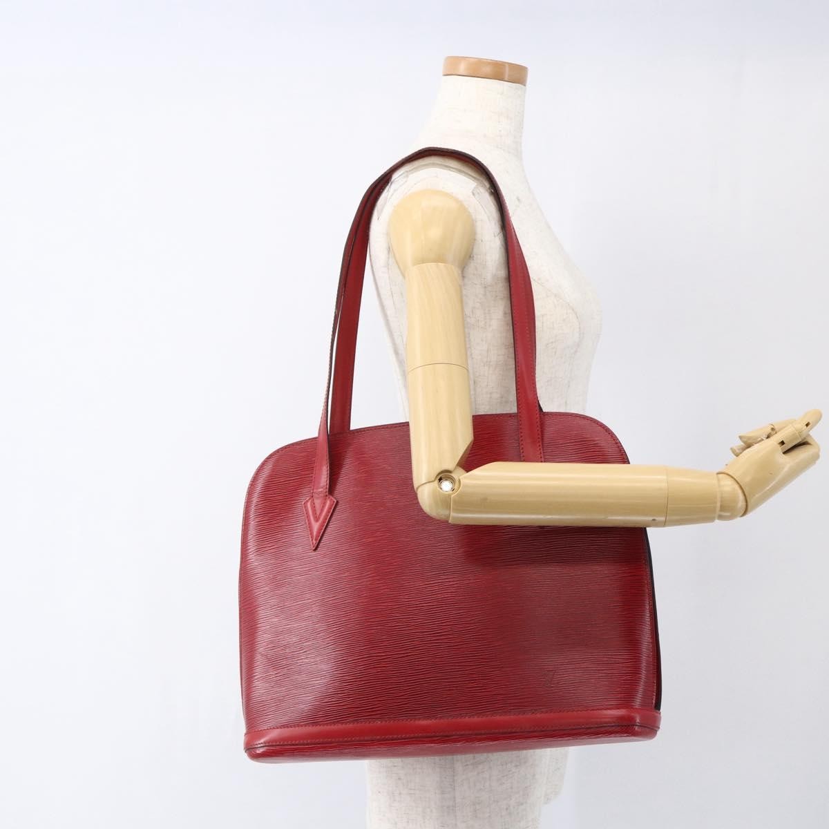 Louis Vuitton Lussac Handbag Epi Leather Red Leather Shoulder Bag