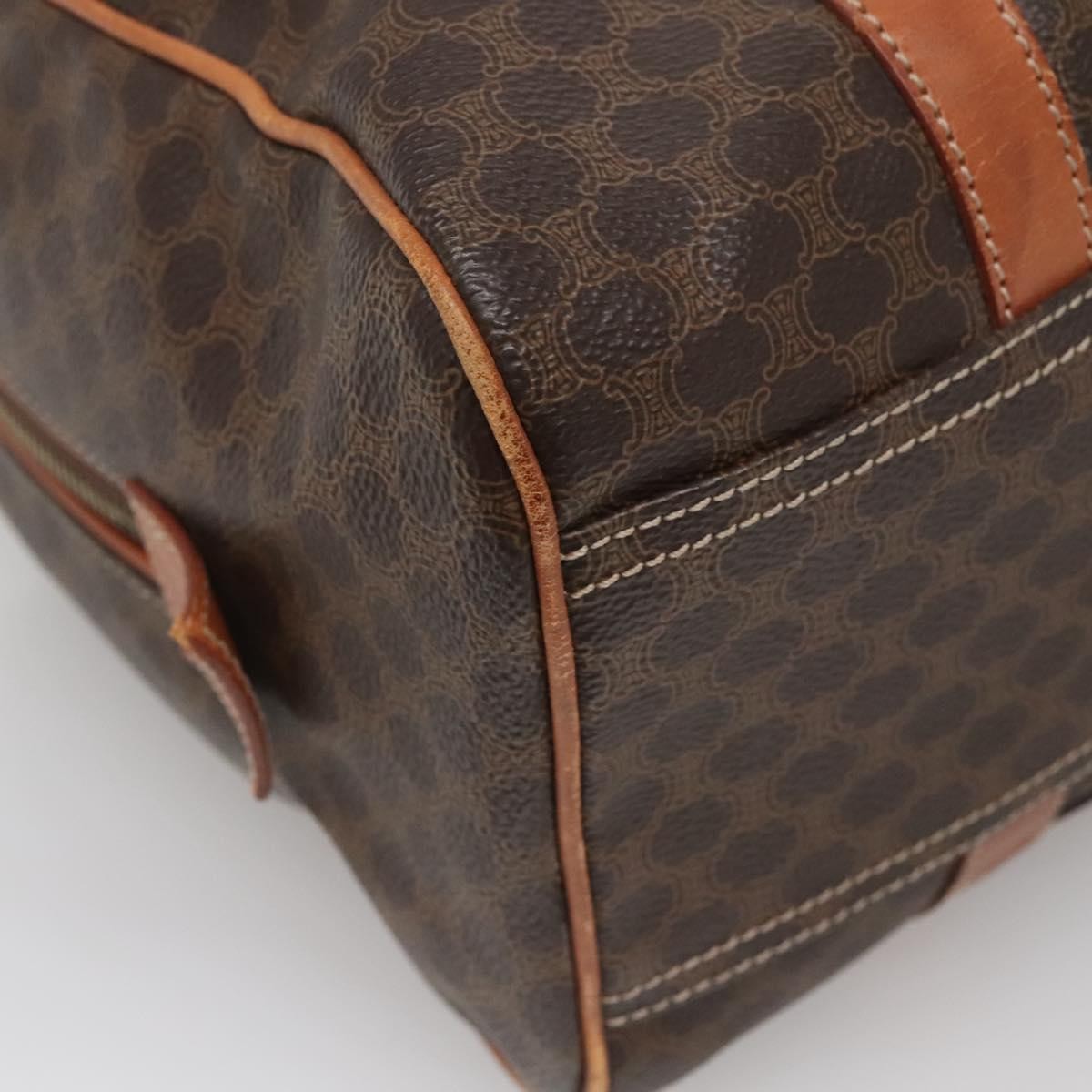 Celine Macadam Handbag Macadam With Leather Brown Canvas Bag