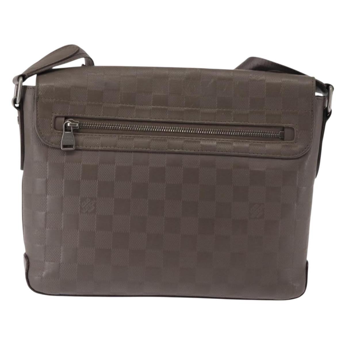 Louis Vuitton District Messenger Bag Damier Infini Leather Gray Leather Shoulder Bag