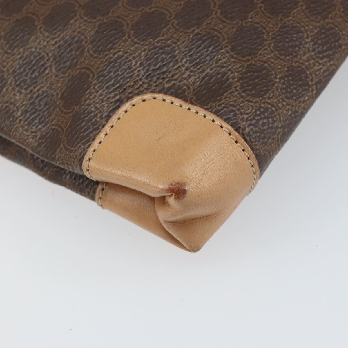 Celine Vintage Macadam Tote Bag Canvas And Leather Brown Canvas Tote Bag Bag
