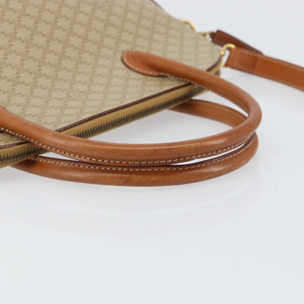 Celine Vintage Macadam Handbag Canvas And Leather Beige Canvas Handbag
