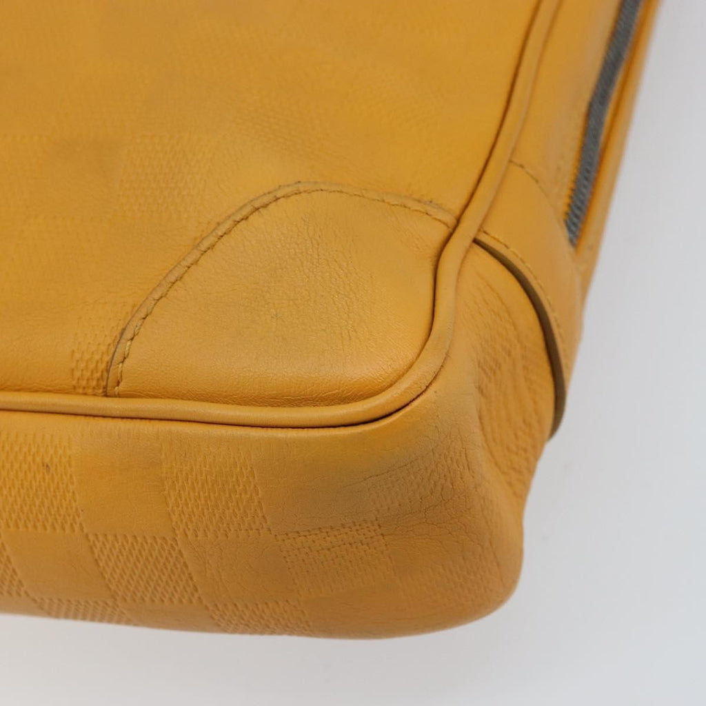 Louis Vuitton Porte-Documents Voyage Briefcase Damier Infini Leather Yellow Leather Briefcase Bag