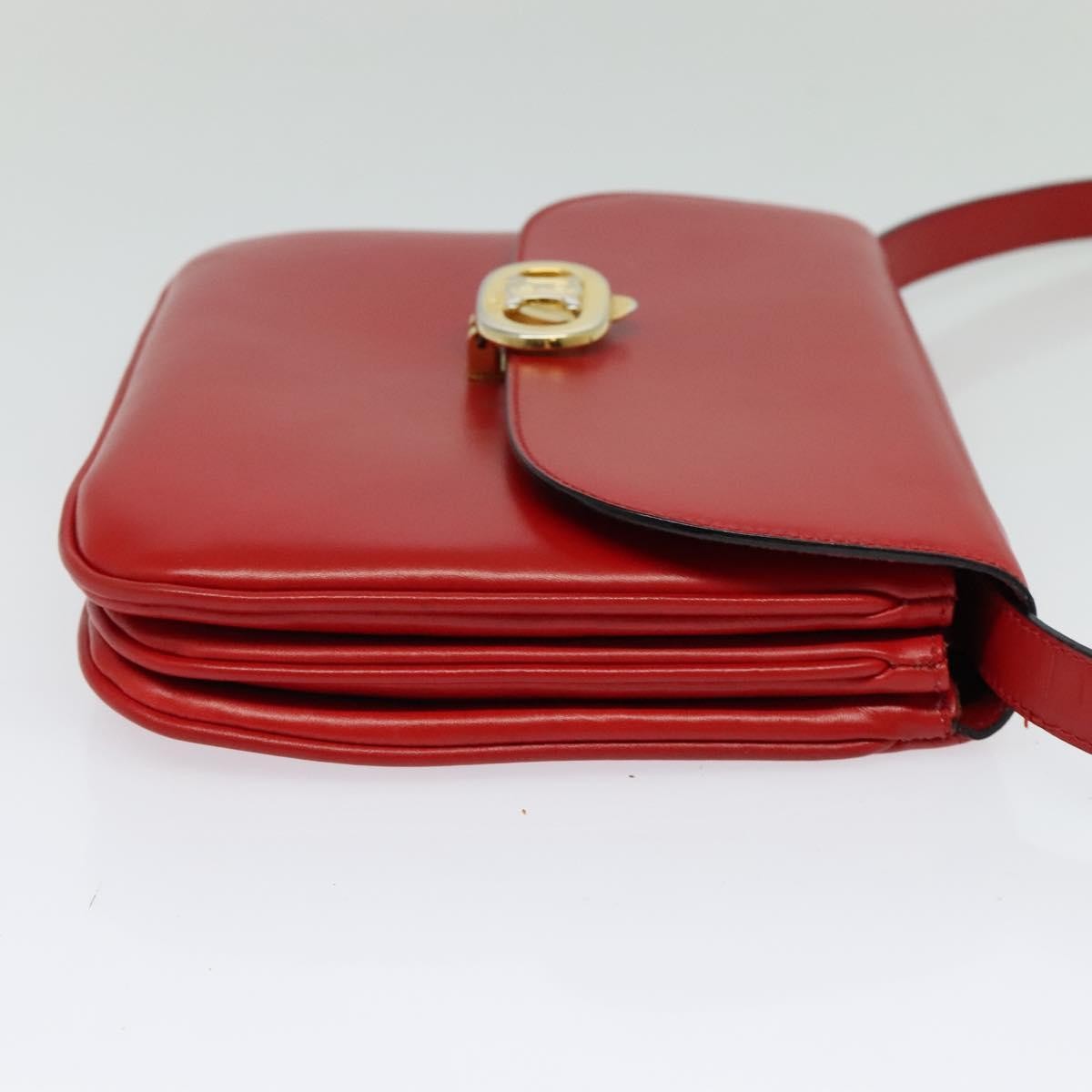 Celine Vintage Triomphe Shoulder Bag Leather Red Leather Shoulder Bag Bag