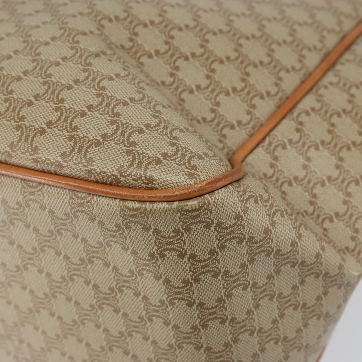Celine Macadam Shoulder Bag Pvc Leather Beige Canvas Bag