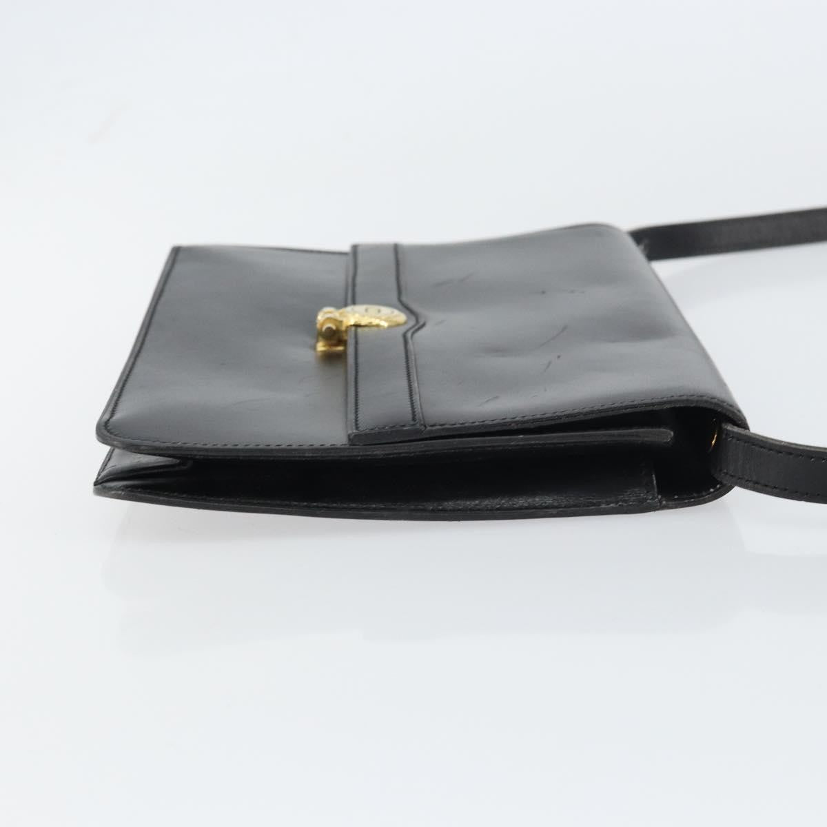 Christian Dior Vintage Shoulder Bag Leather Black Leather Shoulder Bag Bag (Pre-Owned)