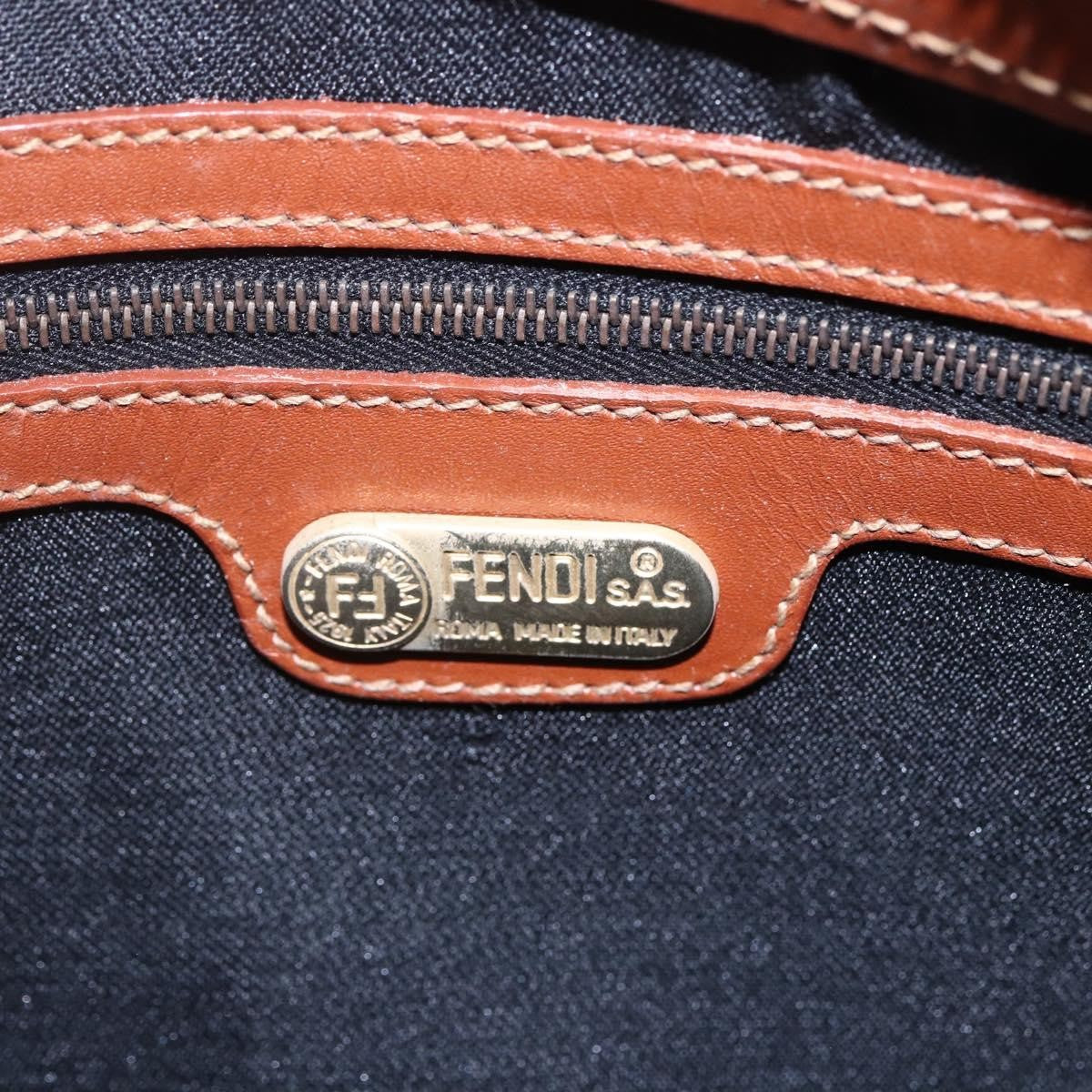 Fendi Vintage Pequin Convertible Boston Bag Coated Canvas Brown Canvas Handbag