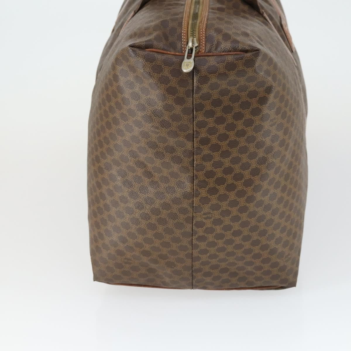 Celine Vintage Macadam Boston Bag Canvas And Leather Brown Canvas Travel Bag Bag