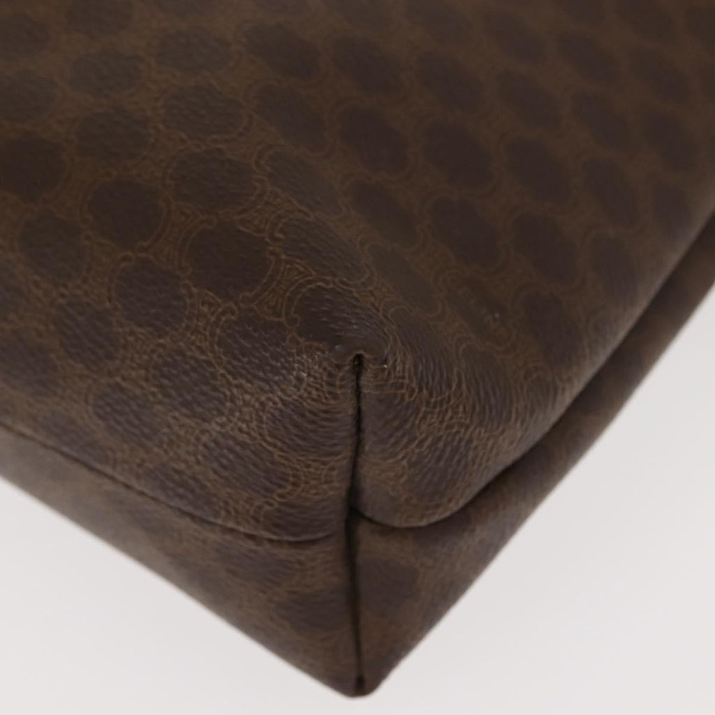 Celine Circle Logo Macadam Pouch Canvas And Leather Brown Canvas Clutche & Pouche Bag