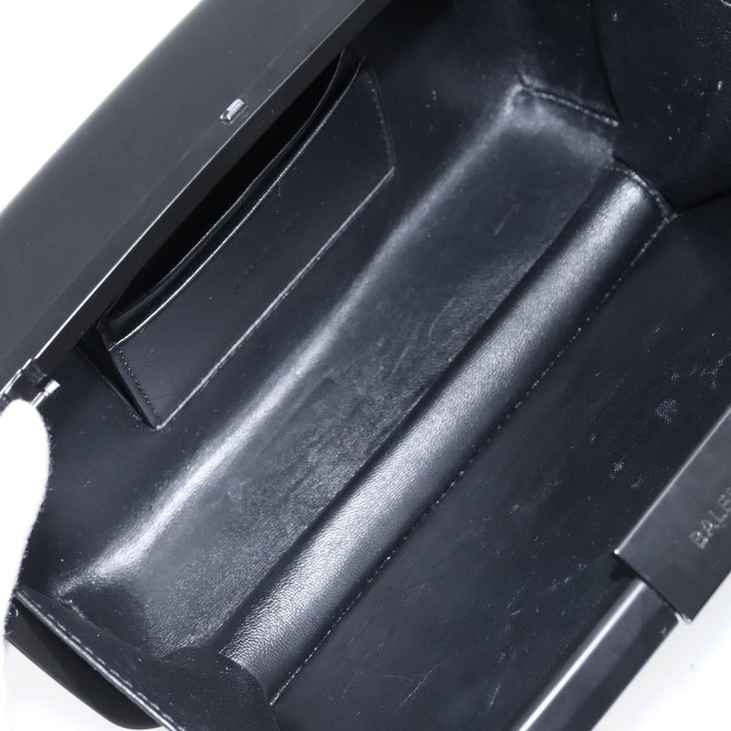 Balenciaga Logo Lunch Box Bag Plastic Black Plastic Clutche & Pouche