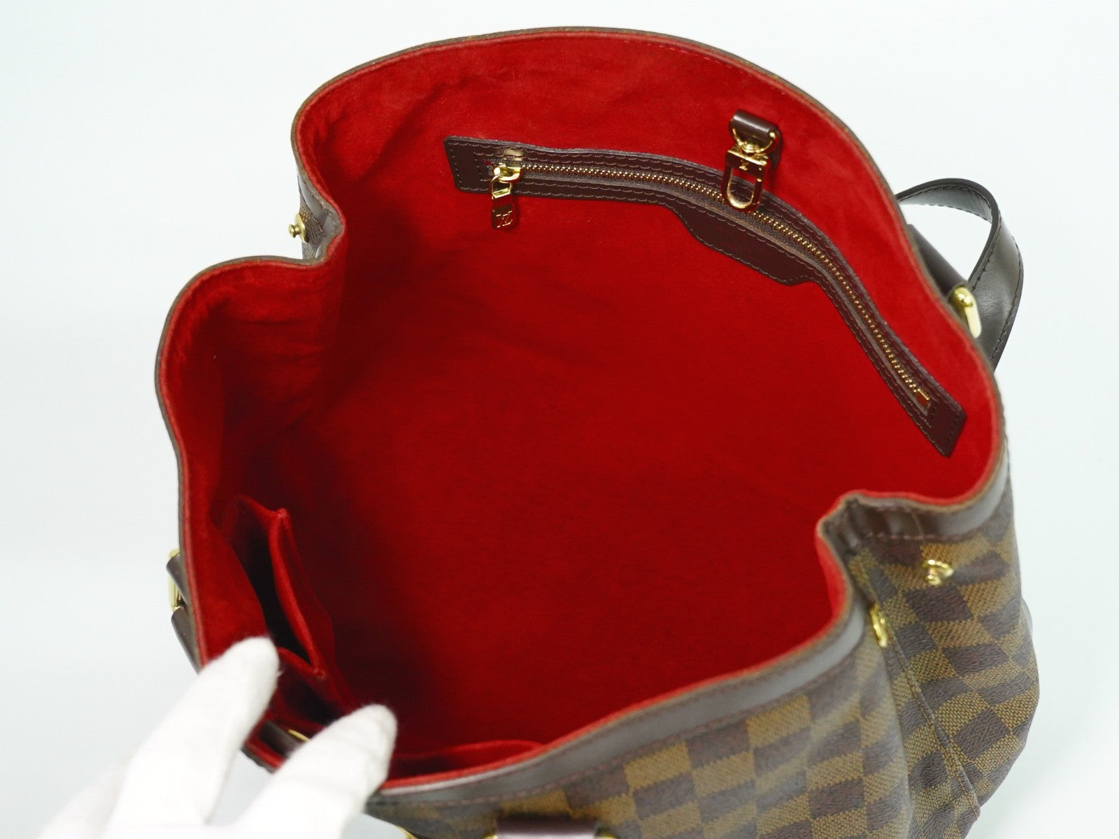 Louis Vuitton Hampstead Handbag Damier Brown Canvas Tote Bag