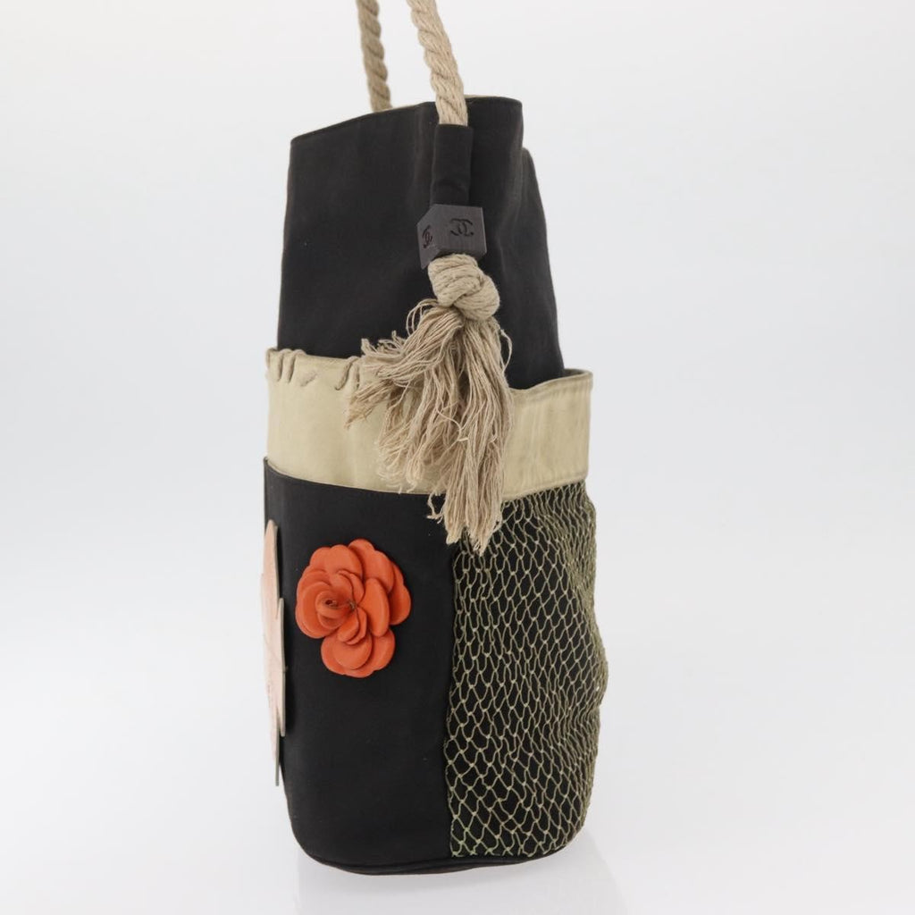 Chanel Camellia Shoulderbag Canvas Black Canvas Shoulder Bag Bag