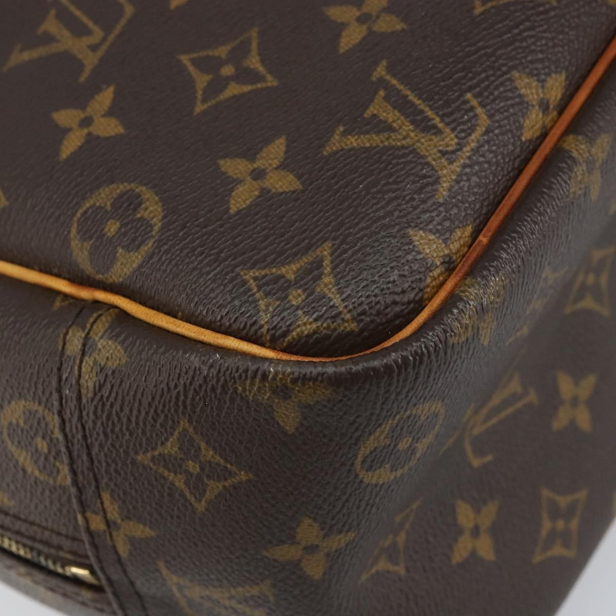 Louis Vuitton Deauville Handbag Monogram Canvas Brown Canvas Handbag