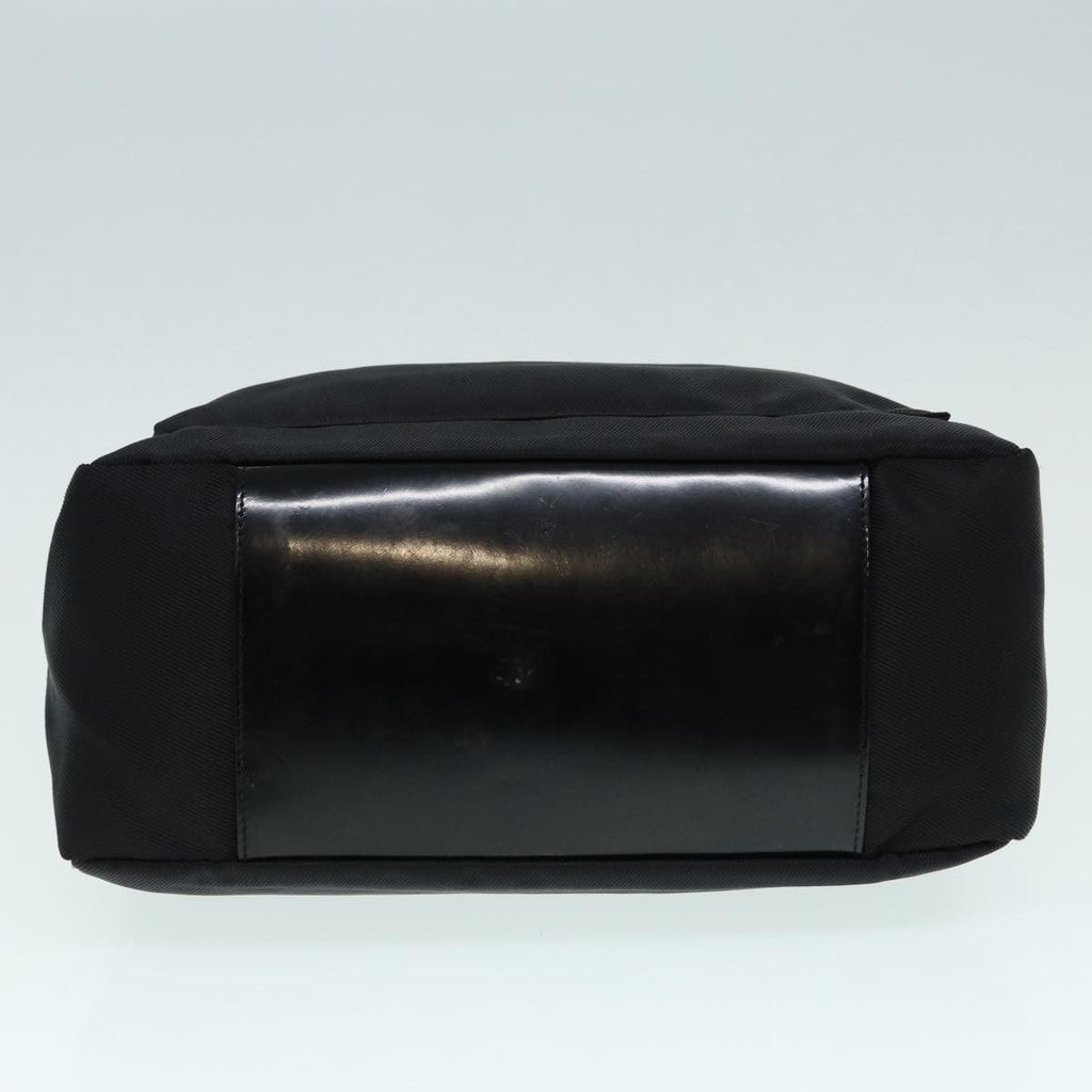 Gucci Vintage Bamboo Handle Bag Nylon Black Nylon Handbag (Pre-Owned)