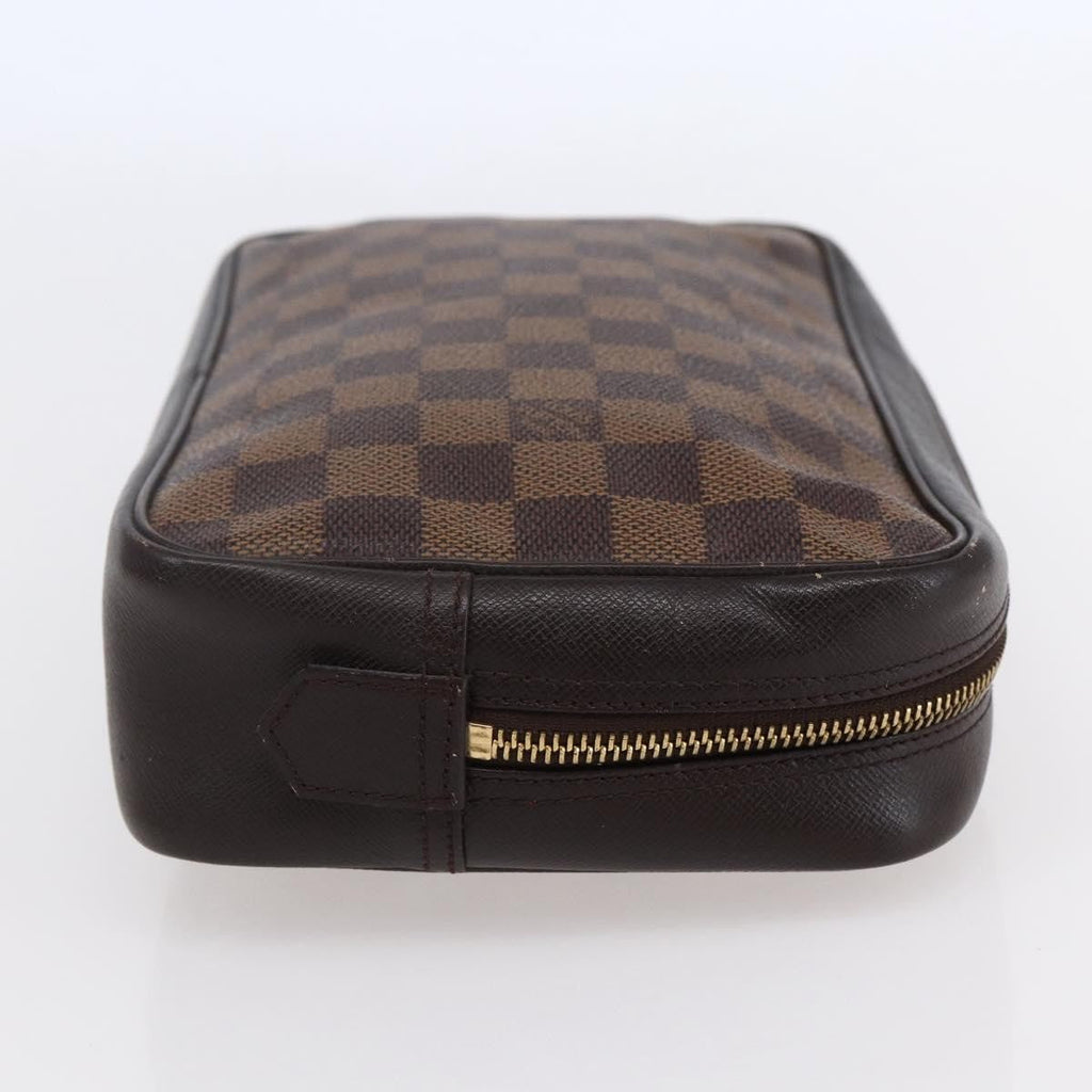 Louis Vuitton Trousse Toilette Damier Canvas Brown Canvas Clutche & Pouche Bag