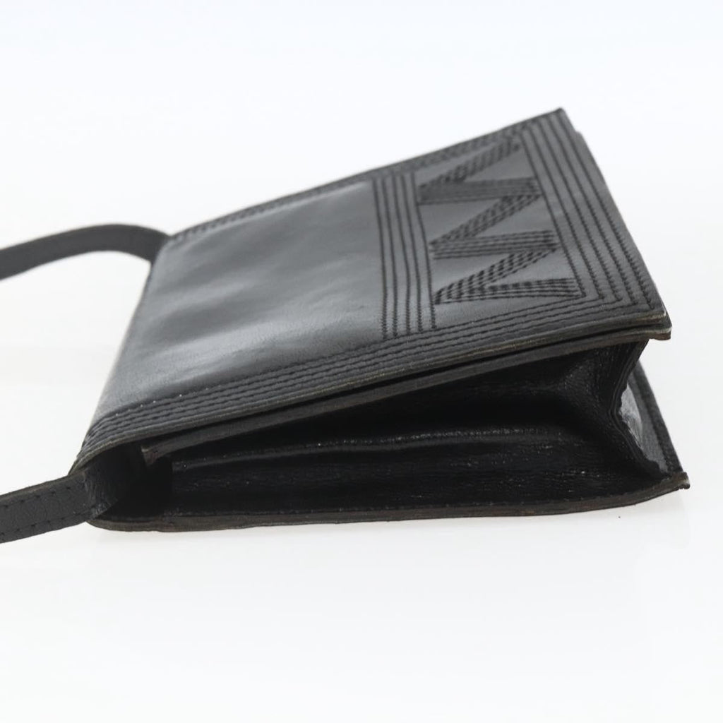 Saint Laurent Vintage Shoulder Bag Leather Black Leather Shoulder Bag Bag (Pre-Owned)