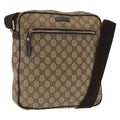 Gucci Front Zip Messenger Gg Coated Canvas Beige Canvas Shoulder Bag Bag (Pre-Owned)