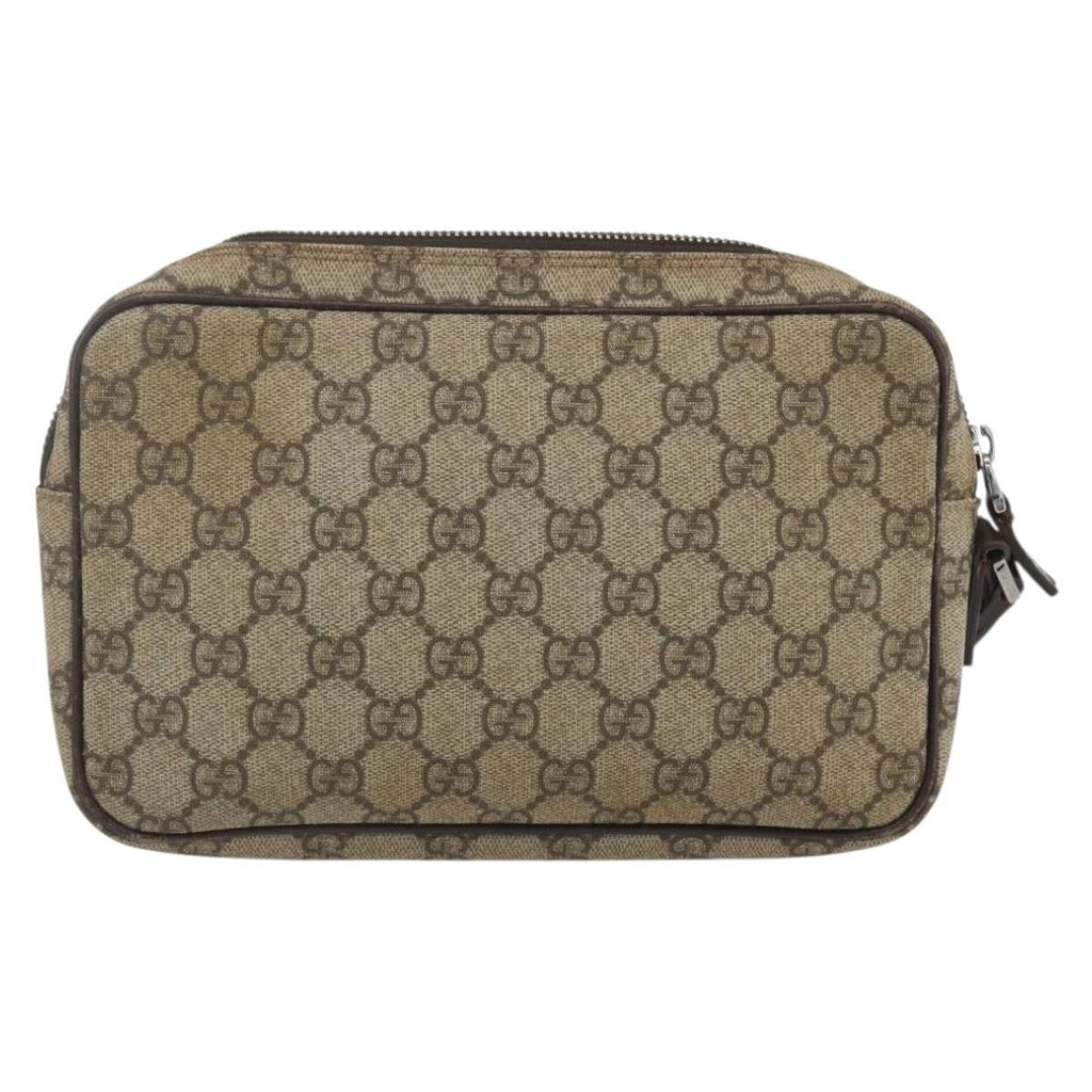 Gucci Wristlet Clutch Gg Coated Canvas Beige Canvas Clutche & Pouche Bag (Pre-Owned)