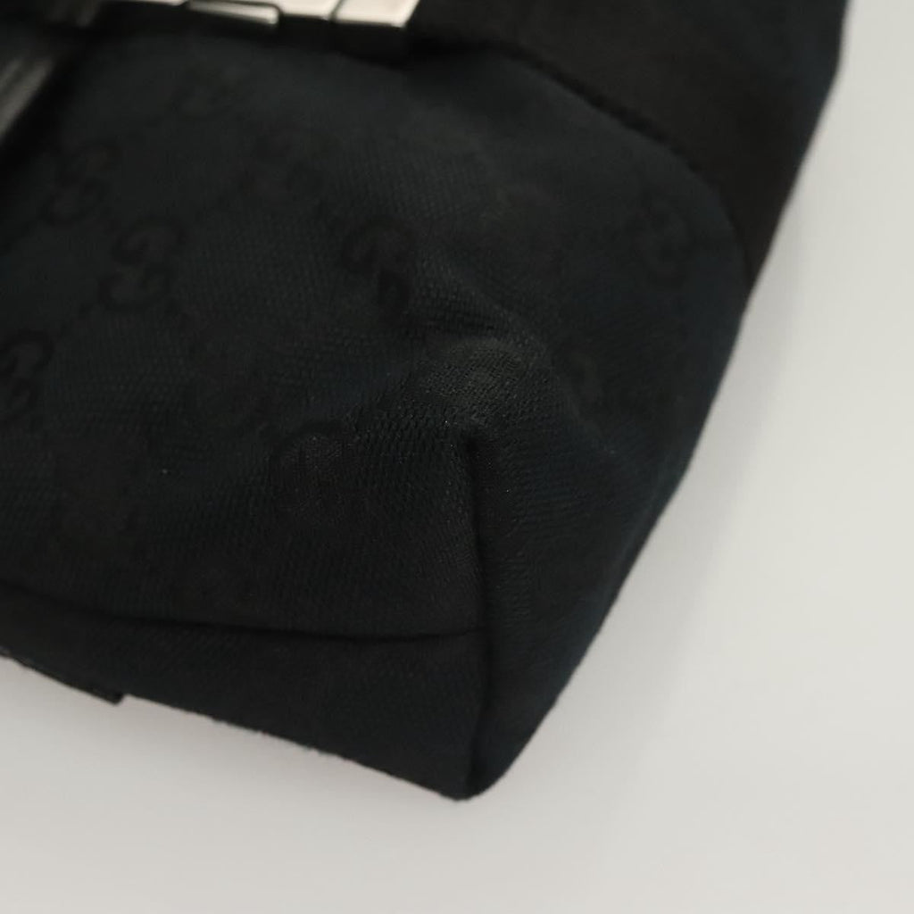 Gucci Buckle Belt Bag Gg Canvas Black Canvas Bag (Pre-Owned)