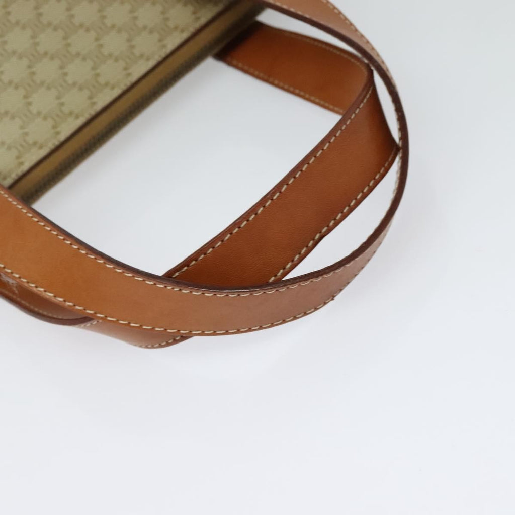 Celine Vintage Macadam Handbag Canvas Beige Canvas Handbag