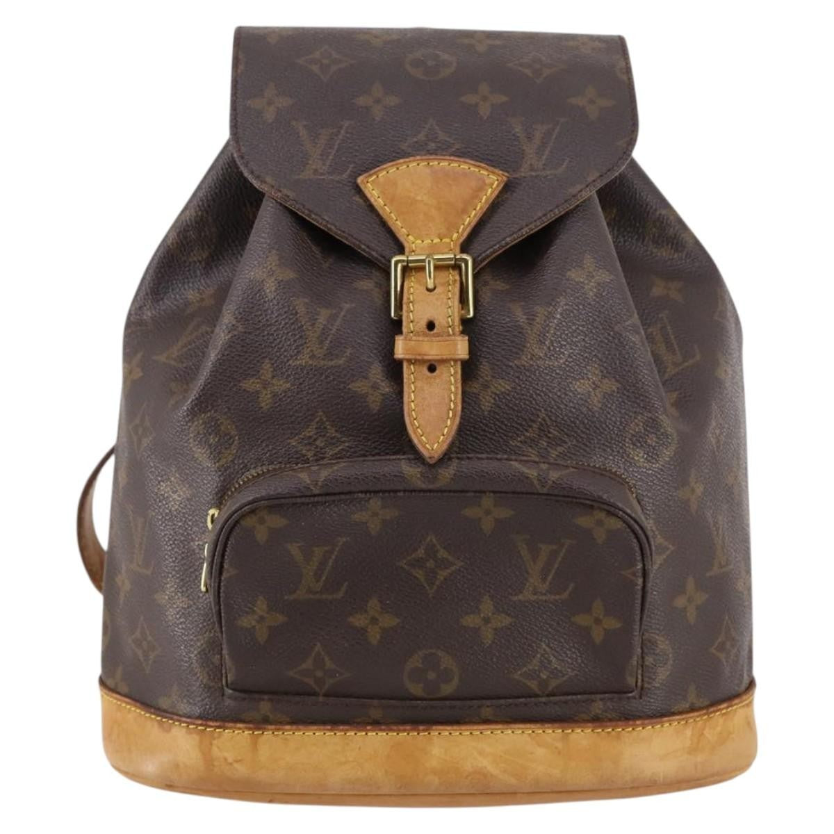 Louis Vuitton Vintage Montsouris Backpack Monogram Canvas Brown Canvas Backpack Bag