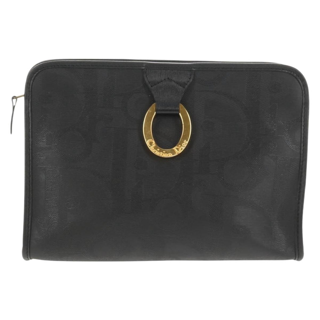 Christian Dior Vintage Trotter Pouch Diorissimo Canvas Black Pvc Clutche & Pouche Bag (Pre-Owned)